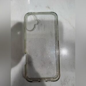 iPhone 16 plus Clear Glitter Protective Phone Case - Transparent